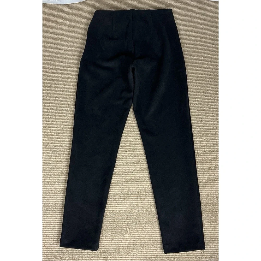 Banana Republic Size 8 Women Devon Pants High Rise Black Faux Suede Inseam 27" - Picture 13 of 14